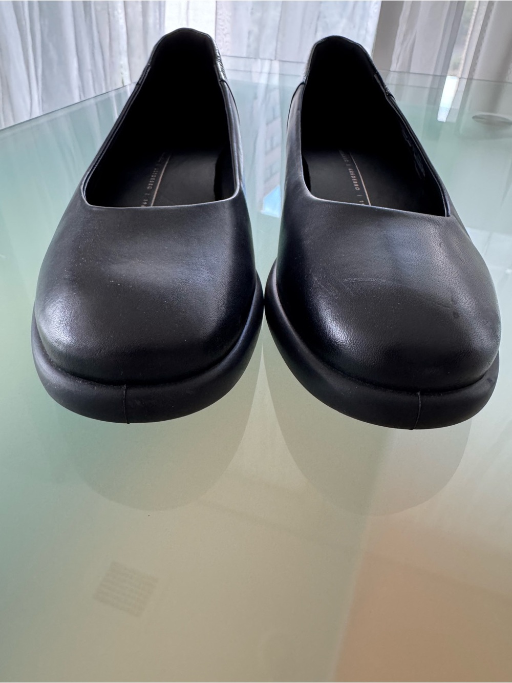Ecco Black Leather Slip-On Flats